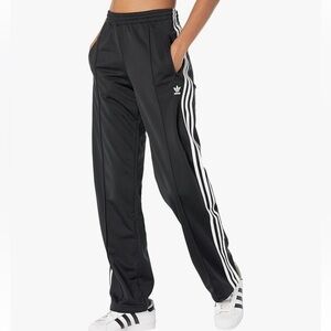 adidas Black Track Pants with White Stripes